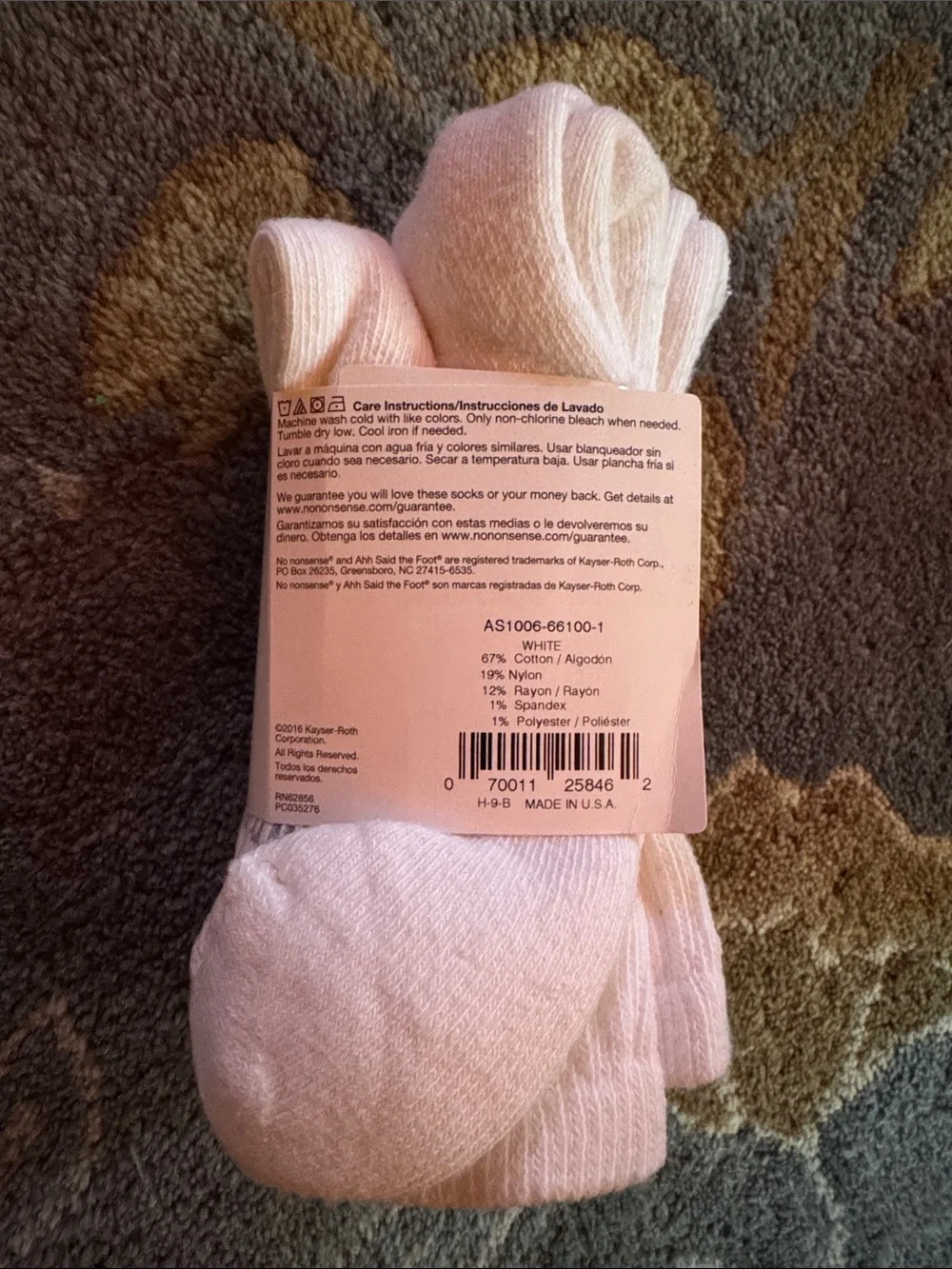 No Nonsense Women's Cushioned Crew Socks - White (3 Pairs)